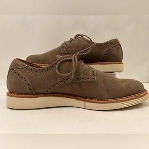 Massimo Dutti Sand Gray Suede Casual Oxford Shoes Sz 41